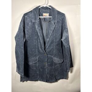 PILCRO Corduroy Blazer Gray Button Front Long Sleeve Women Size S